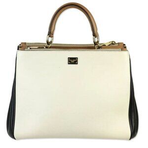 Dolce & Gabbana Sicily 62 Tricolor Leather Top Handle Bag Italy MSRP $2295